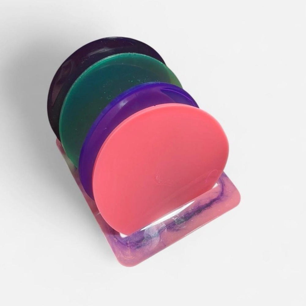 Colorful Round Resin Coasters Set